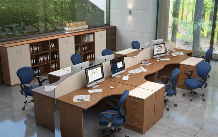 Набор мебели в офис IMAGO три стола, 2 шкафа, стеллаж, тумба в Туле - изображение 4